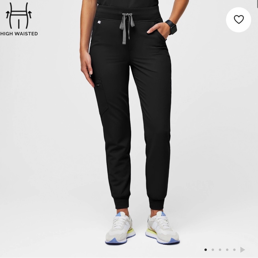 Figs Black High-Waisted Joggers